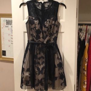 Navy blue floral dress